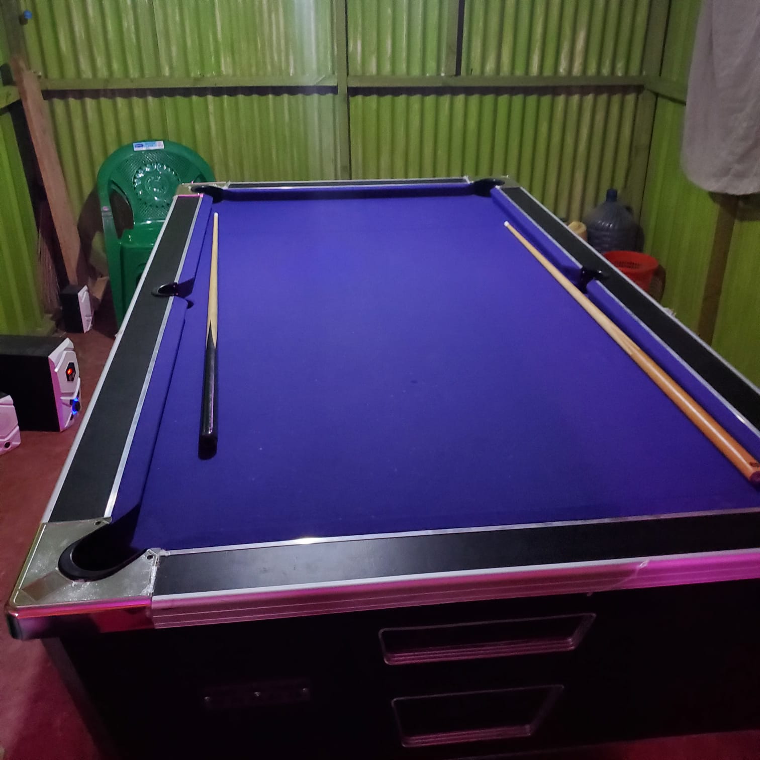 Commercial Slate Pool Table + Full Accessories & Coin/Token Machine (Gently Used)