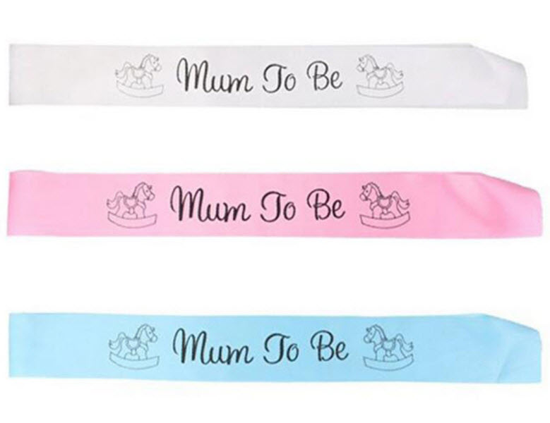 Mum-To-Be Baby Shower Sash Kit — Pink, Blue & White | Nairobi