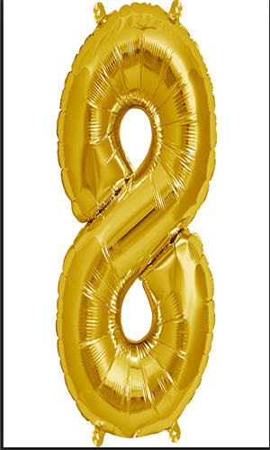 Gold Foil Number Balloons — Age Balloons 1 to 8 | Nairobi