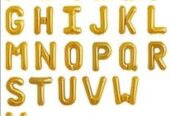 Gold foil letter and number balloons