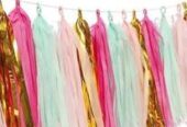 Colorful Gold Party Paper Tassel Garland