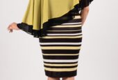 Cape Detail Pencil Dress – Available in Multiple Colors