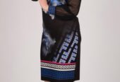 Printed Sheer Sleeve Dress