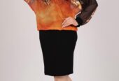 Fiery Elegance Floral Dress