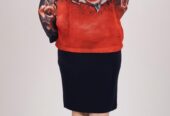 Fiery Elegance Floral Dress