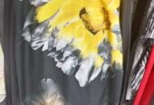 Printed Sheer Sleeve Dress